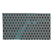 Cyaan afbeelding onder grijze borden, rechthoekvor kussensloop (Achterkant-Rechts)