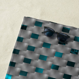 Cyaan afbeelding onder grijze borden, rechthoekvor strandlaken