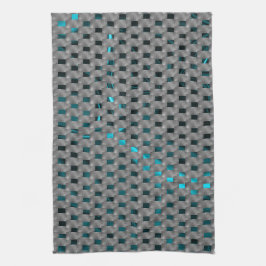 Cyaan afbeelding onder grijze borden, rechthoekvor theedoek