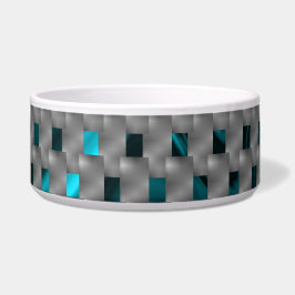 Cyaan afbeelding onder grijze borden, rechthoekvor voerbakje