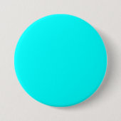 Cyaan / Aqua Blue 00FFFF Kleur - Optie om naam toe Ronde Button 7,6 Cm (Voorkant)