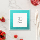 Cyaan Aqua Blue Folie Gedrukt Servetten (Insitu)