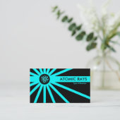 Cyaan Atomic Rays Visitekaartje (Staand voorkant)