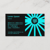 Cyaan Atomic Rays Visitekaartje (Achterkant)