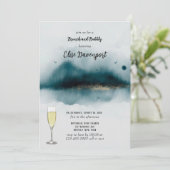 Cyaan Beach and Gold Flecks Brunch en Bubble Kaart (Staand voorkant)