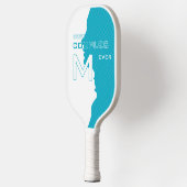 Cyaan Beste Koppels met Monogramed initialen w ras Pickleball Paddle (Links)