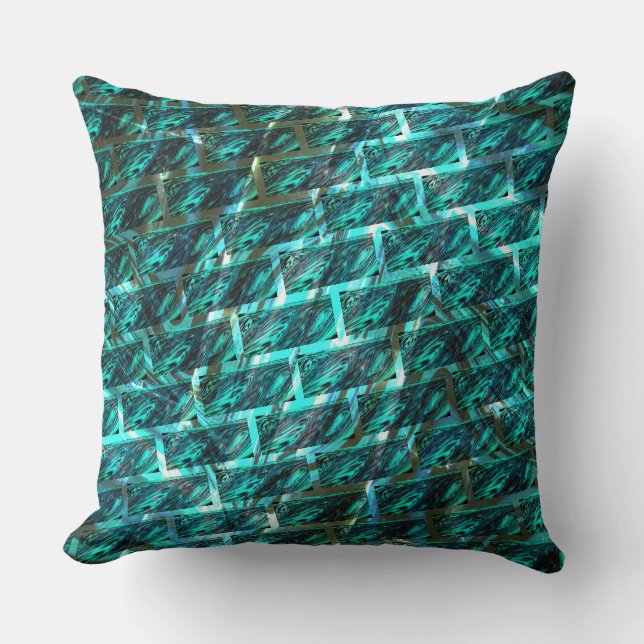 Cyaan bevlekt, gegraasd, geraspt of ander baksteen kussen (Voorkant)