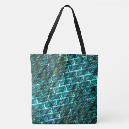 Cyaan bevlekt, gegraasd, geraspt of ander baksteen tote bag