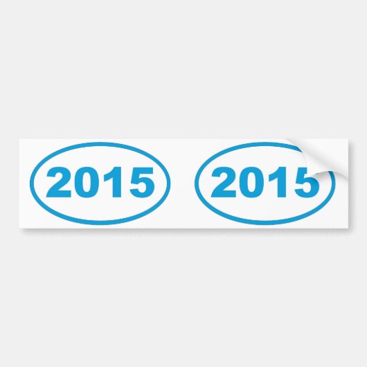 cyaan blauw 2015 bumpersticker (Voorkant)