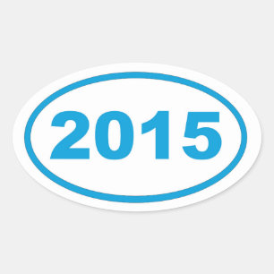 cyaan blauw 2015 ovale sticker