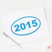 cyaan blauw 2015 ovale sticker (Envelop)