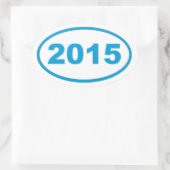 cyaan blauw 2015 ovale sticker (Tas)