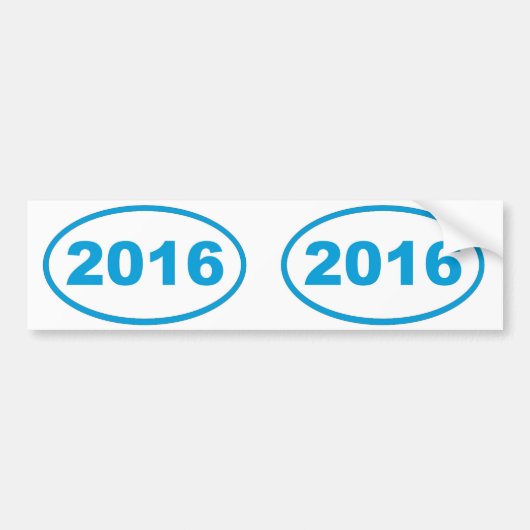 cyaan blauw 2016 bumpersticker (Voorkant)