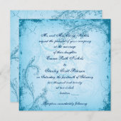 Cyaan Blauw Blauw Blad Blad Blad Uitnodiging (Voorkant / Achterkant)