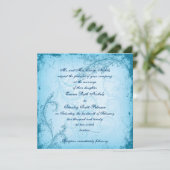 Cyaan Blauw Blauw Blad Blad Blad Uitnodiging (Staand voorkant)