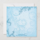 Cyaan Blauw Blauw Blad Blad Blad Uitnodiging (Achterkant)