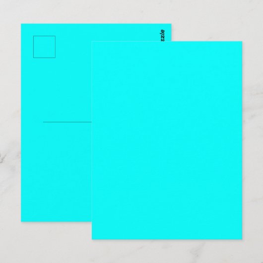 Cyaan Blauw Groen Turquoise Stevige Kleur Briefkaart (Voorkant / Achterkant)