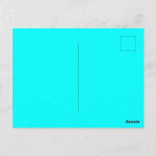 Cyaan Blauw Groen Turquoise Stevige Kleur Briefkaart (Achterkant)