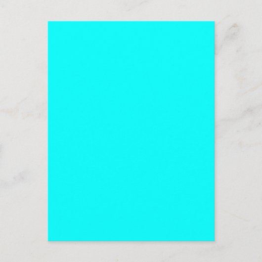 Cyaan Blauw Groen Turquoise Stevige Kleur Briefkaart (Voorkant)