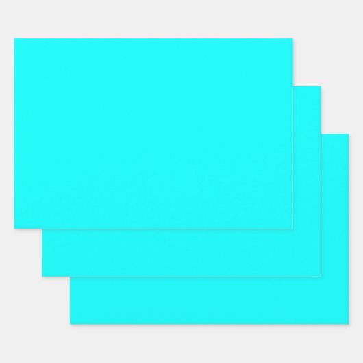 Cyaan Blauw Groen Turquoise Stevige Kleur Inpakpapier Vel (Set)