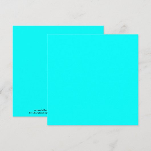 Cyaan Blauw Groen Turquoise Stevige Kleur Kaart (Voorkant / Achterkant)