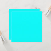 Cyaan Blauw Groen Turquoise Stevige Kleur Kaart (Voorkant / Achterkant in situ)