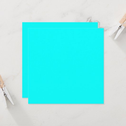 Cyaan Blauw Groen Turquoise Stevige Kleur Kaart (Voorkant / Achterkant in situ)