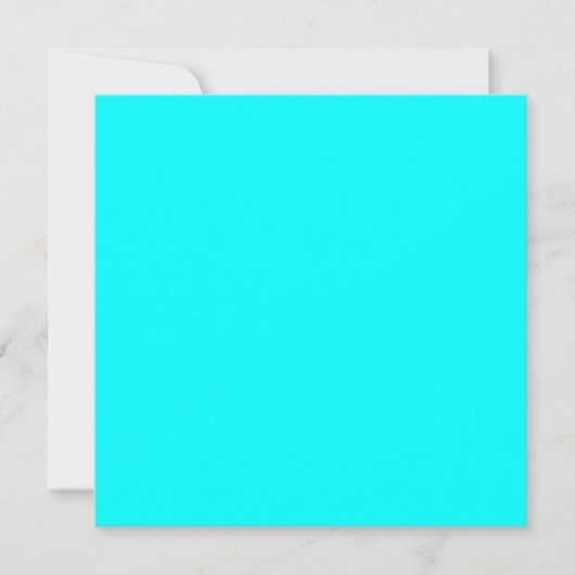Cyaan Blauw Groen Turquoise Stevige Kleur Kaart (Voorkant)