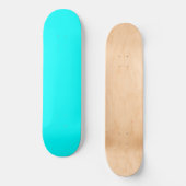 Cyaan Blauw Groen Turquoise Stevige Kleur Persoonlijk Skateboard (Voorkant)
