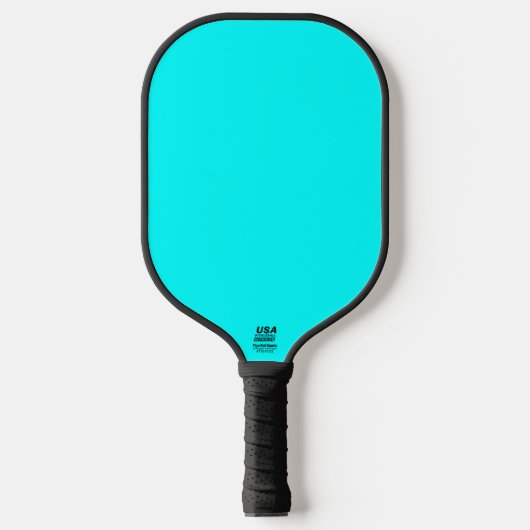 Cyaan Blauw Groen Turquoise Stevige Kleur Pickleball Paddle (Voorkant)