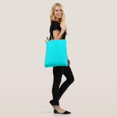 Cyaan Blauw Groen Turquoise Stevige Kleur Tote Bag (Op model)