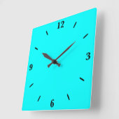 Cyaan Blauw Groen Turquoise Stevige Kleur Vierkante Klok (Hoek)