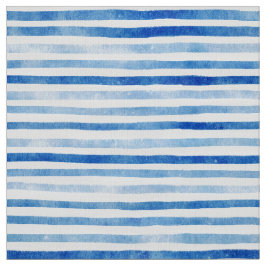 Cyaan-Blauw watercolorstrips patroon poplin Stof