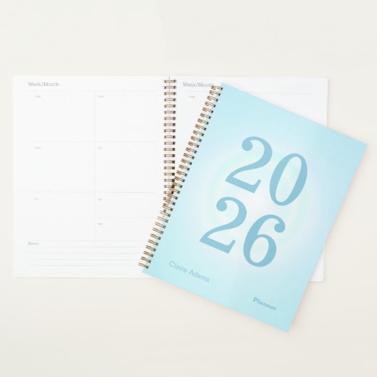 Cyaan Blauwe Aura Groot Jaar Planner (Display)