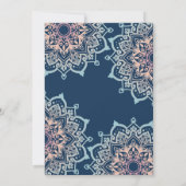 Cyaan Blauwe Bloem Mandala 30ste Verjaardag Kaart (Achterkant)