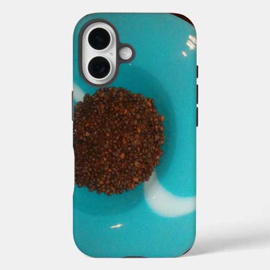 Cyaan Blauwe Koffiebonen prachtig abstract ontwerp Case-Mate iPhone Case (Achterkant)