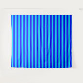 Cyaan Blauwe Strepen Ontwerp  Wandkleed (Voorkant (horizontaal))