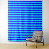 Cyaan Blauwe Strepen Ontwerp  Wandkleed (In situ)