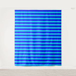 Cyaan Blauwe Strepen Ontwerp  Wandkleed