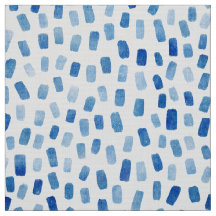 Cyaan-Blauwe waterverf-streepjes poplin-polyester