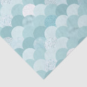 Cyaan blauwe zeemeervis tissuepapier (Detail)