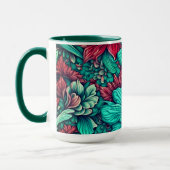 Cyaan bloemen Surreal Blossoms Mok (Links)