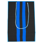 Cyaan Blue Carbon Style Racestrepes Medium Cadeauzakje (Achterkant)