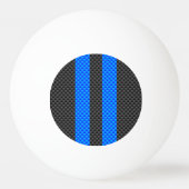 Cyaan Blue Carbon Style Racestrepes Pingpongbal (Voorkant)