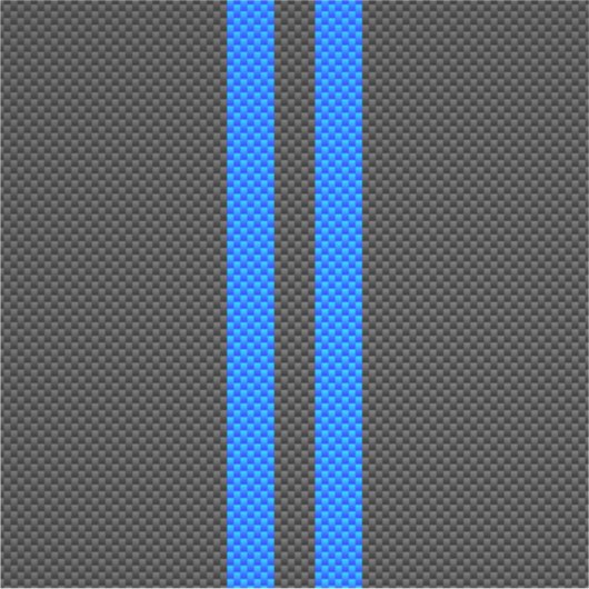 Cyaan Blue Carbon Style Racestrepes Sticker (Voorkant)