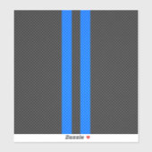 Cyaan Blue Carbon Style Racestrepes Sticker (Vel)
