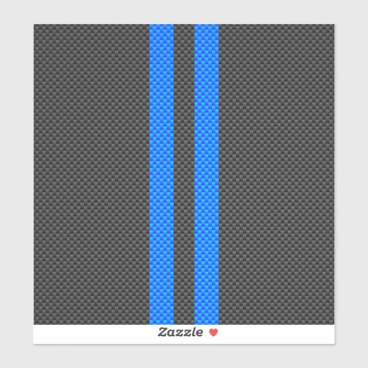Cyaan Blue Carbon Style Racestrepes Sticker (Vel)