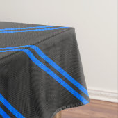 Cyaan Blue Carbon Style Racestrepes Tafelkleed (Voorbeeld)
