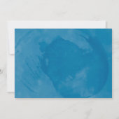 Cyaan Blue Floraks en Gold Weddenschap Hartelijk d Kaart (Achterkant)