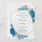 Cyaan Blue Floral Geometric Bachelorette Party Kaart (Voorkant)